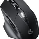 inphic Wireless Mouse, [Upgraded: Battery Level Visible] Large Ergonomic Rechargeable 2.4G Optical PC Laptop Cordless Mice with USB Nano Receiver (Black-Led)