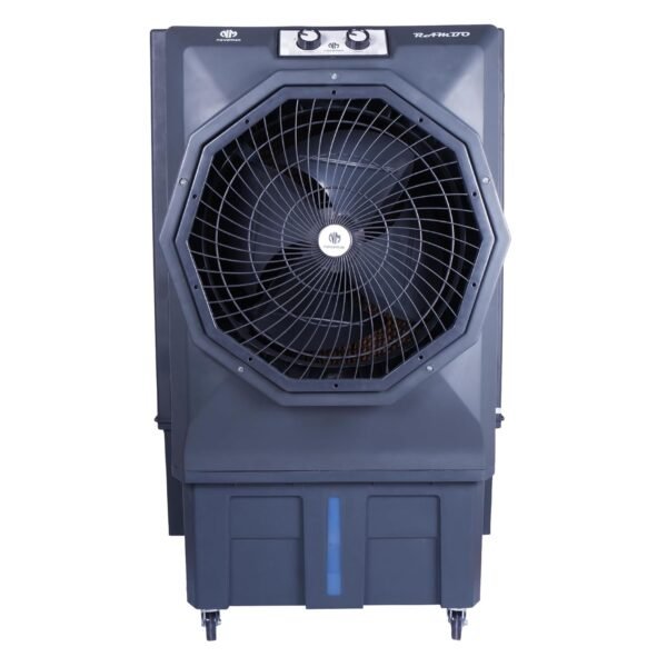 Novamax Rambo 100 L Heavy Duty Desert Air Cooler With 100% Copper Motor, High-Density Honeycomb Cooling Pads, 3-Speed Control, Powerful Air Throw & Auto Water Refill Technology (Grey)