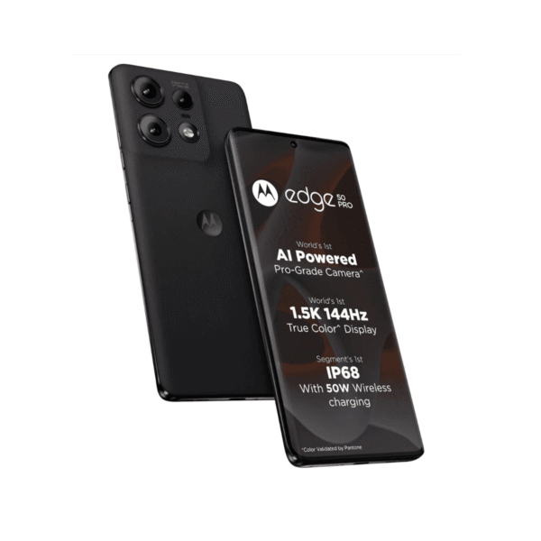 Motorola Edge 50 Pro 5G with 125W Charger (Black Beauty, 12GB RAM, 256GB Storage)| 24GB (12+12) RAM with RAM Boost | 50MP+13MP+10MP | 50MP Front Camera | 125W TurboPower Charging | IP68 Waterproof