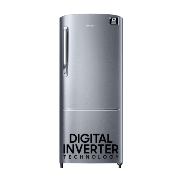Samsung 183 L, 3 Star, Digital Inverter, Direct-Cool Single Door Refrigerator (RR20C1723S8/HL, Silver, Elegant Inox, 2024 Model)