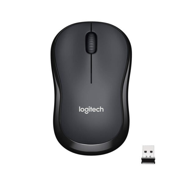 Roll over image to zoom in Logitech M221 Wireless Mouse, Silent Buttons, 2.4 GHz with USB Mini Receiver, 1000 DPI Optical Tracking, 18-Month Battery Life, Ambidextrous PC/Mac/Laptop - Charcoal Grey