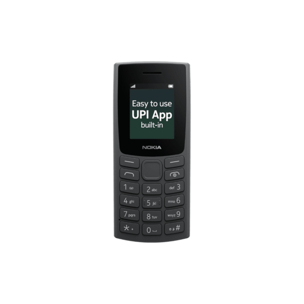 Nokia All-New 105 Single Sim Keypad Phone with Built-in UPI Payments, Long-Lasting Battery, Wireless FM Radio | Charcoal