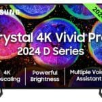 Samsung 108 cm (43 inches) D Series Brighter Crystal 4K Vivid Pro Ultra HD Smart LED TV UA43DUE77AKLXL (Black)